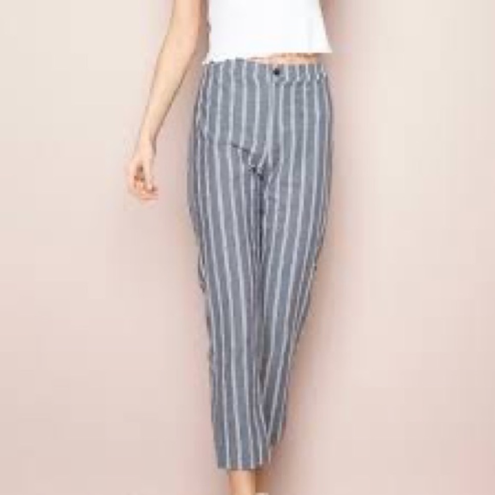 Brandy melville blue and white striped pants